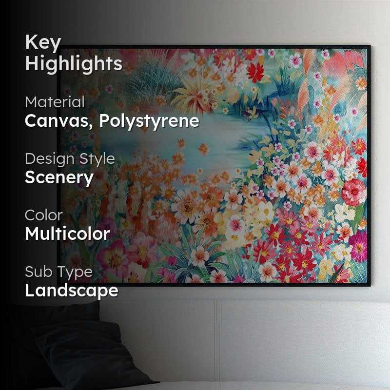 Hand painted Serenity Canvas Wall Painting - Black Frame media 2