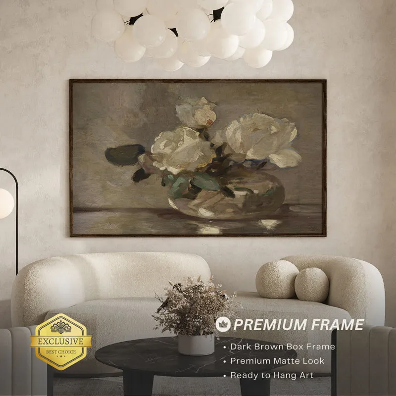 Cottage Flowers Wood Wall Art With Frame - Black media 3