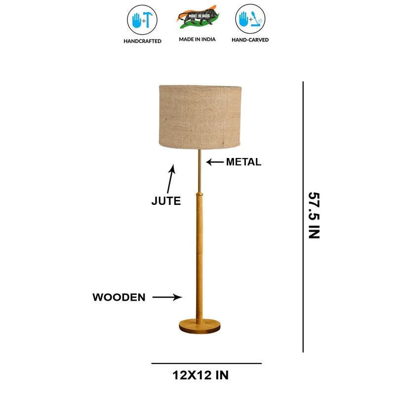 Zenith Glow Wooden Floor Lamp - Brown media 8