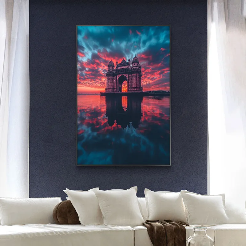 Moody Gateway Of India Wall Painting media 4