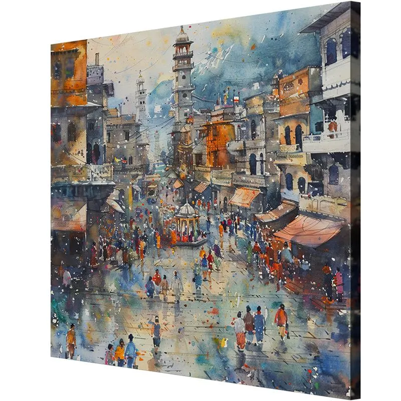 Bustling Bazaar Poly Canvas Wall Painting media 5