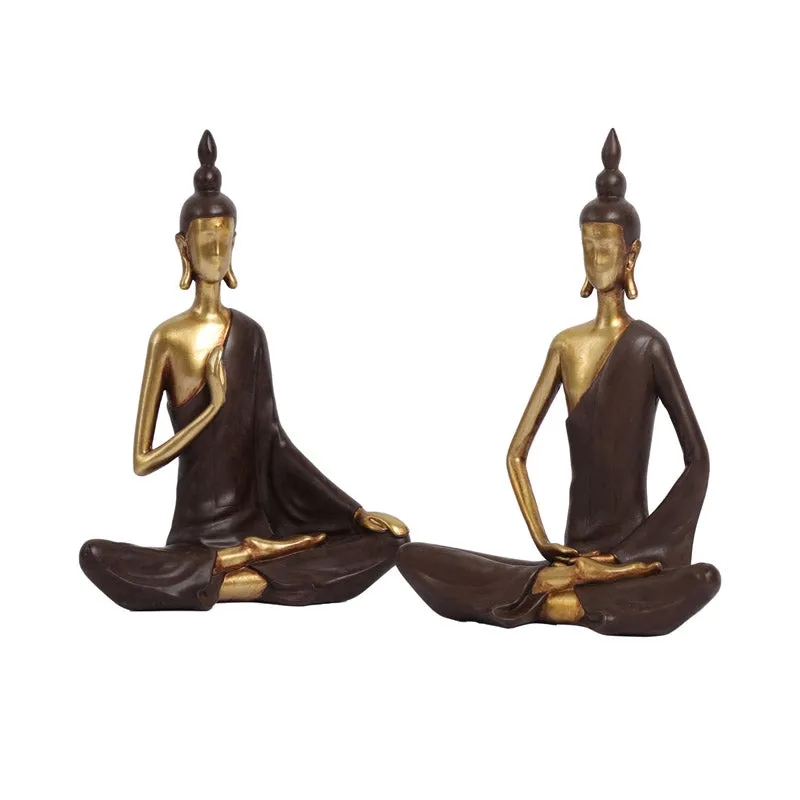 Meditating Buddha Harmony Showpiece - Set Of Two media 3