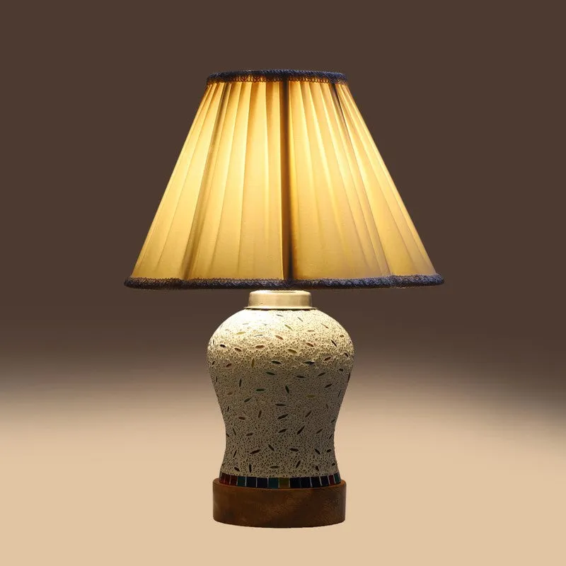 Nivora Pleated Wooden Table Lamp - Multicolor media 7