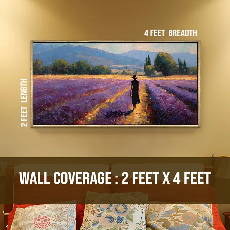 The Lavender Walk Canvas Wall Painting With Frame media 9