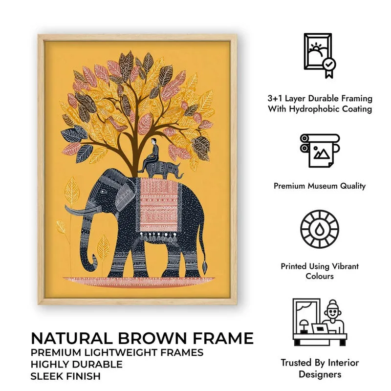Gajtara Canvas Wall Painting With Brown Frame media 11