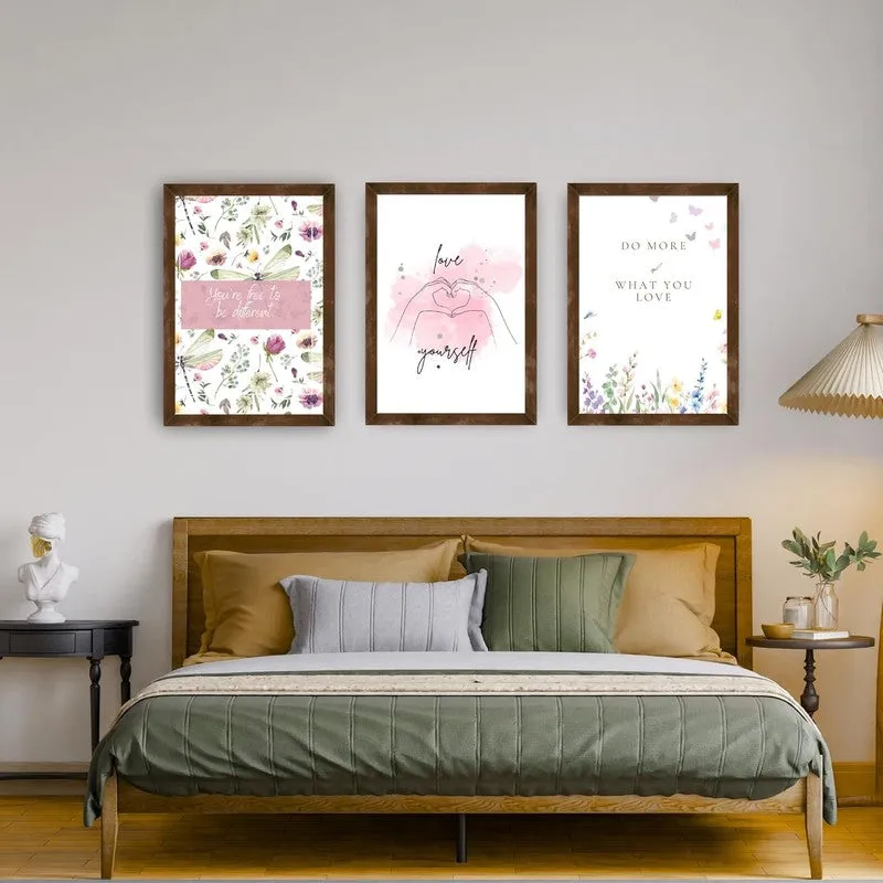 Love Script Paper Wall Painting With Frame - Brown media 1