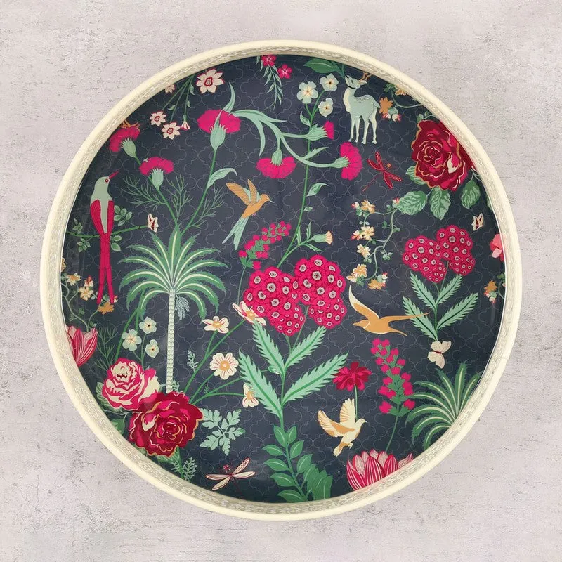 India Circus Asterlane Multicolor Round Galvanized Iron Serving Tray media 3