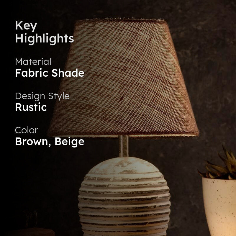 Vintage Shawty Fabric Table Lamp - Brown media 2