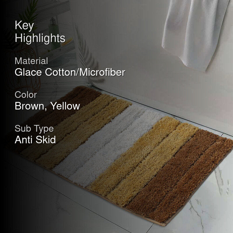 Line Luxe Bath Mat - Brown, Yellow media 2