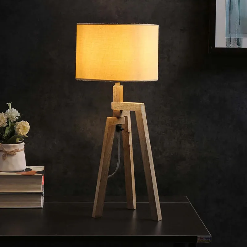 Ambrette Wooden Table Lamp - Yellow,Beige media 3