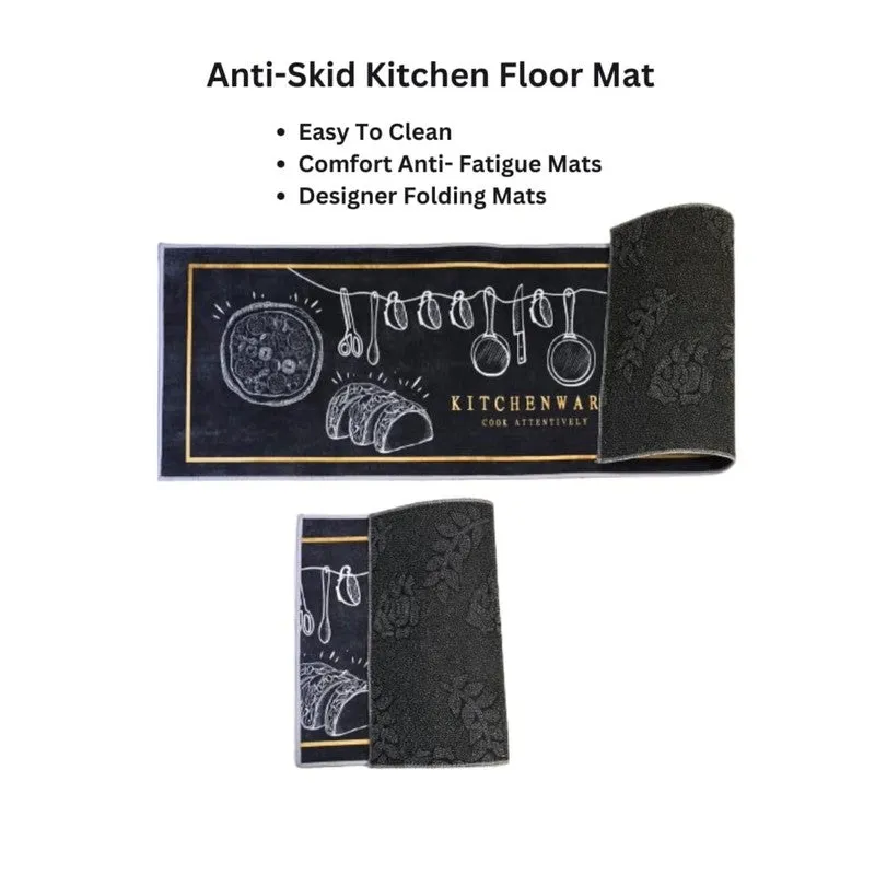 Chef Ease Glace Cotton/Microfiber Kitchen Mats - Set of Two media 5