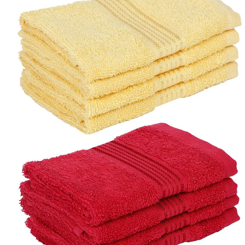 Bodil Face Towel (Yellow,Red) - Set Of Eight media 4