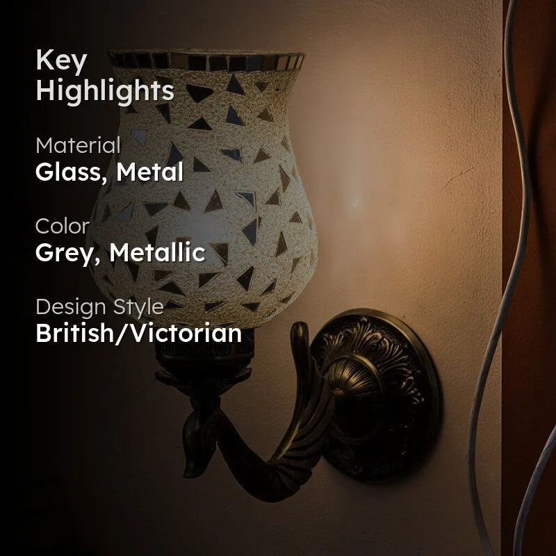 Asta Love Gleam Mosaic Glass & Metal Wall Lamp media 2