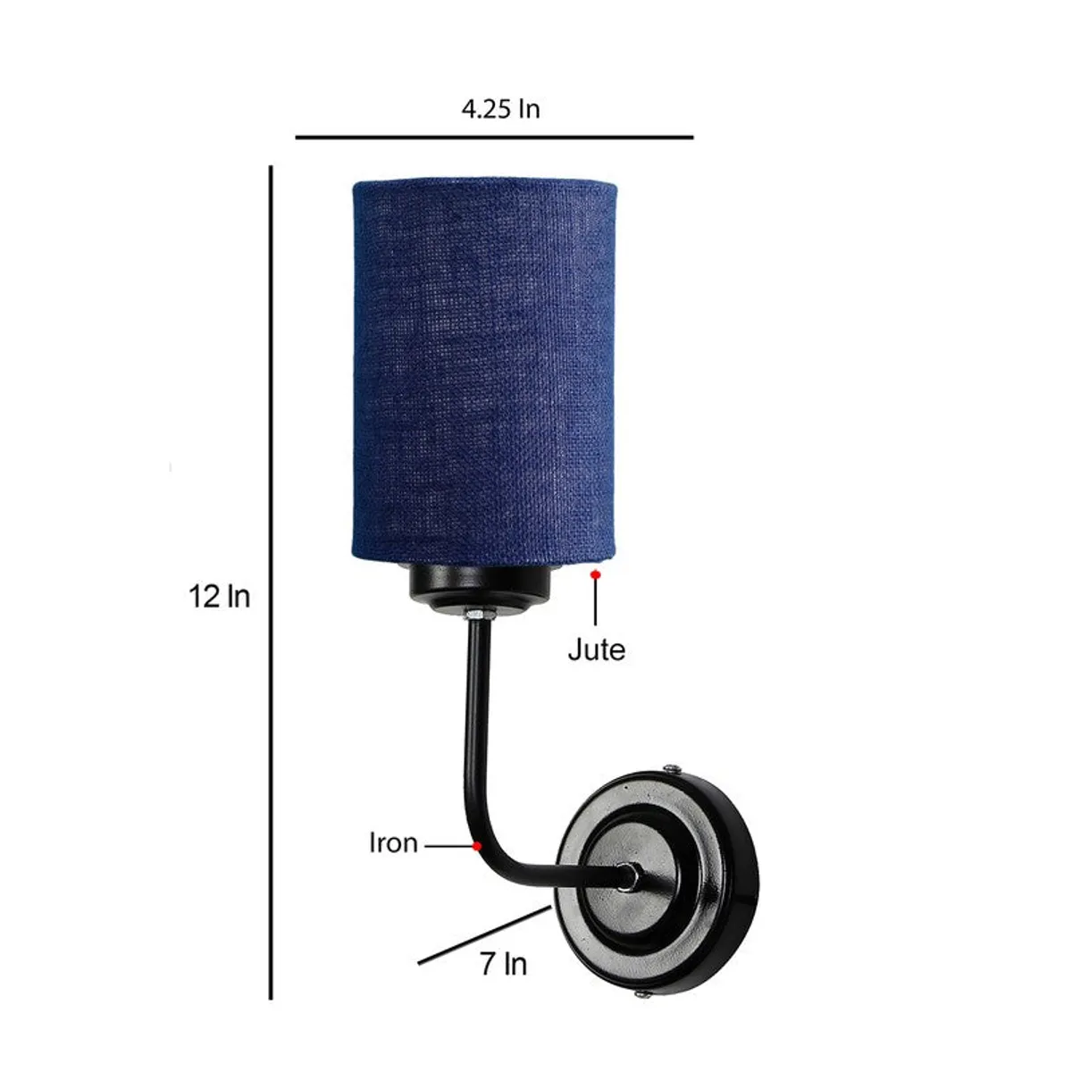 Zenith Arc Jute Wall Lamp - Blue - 10