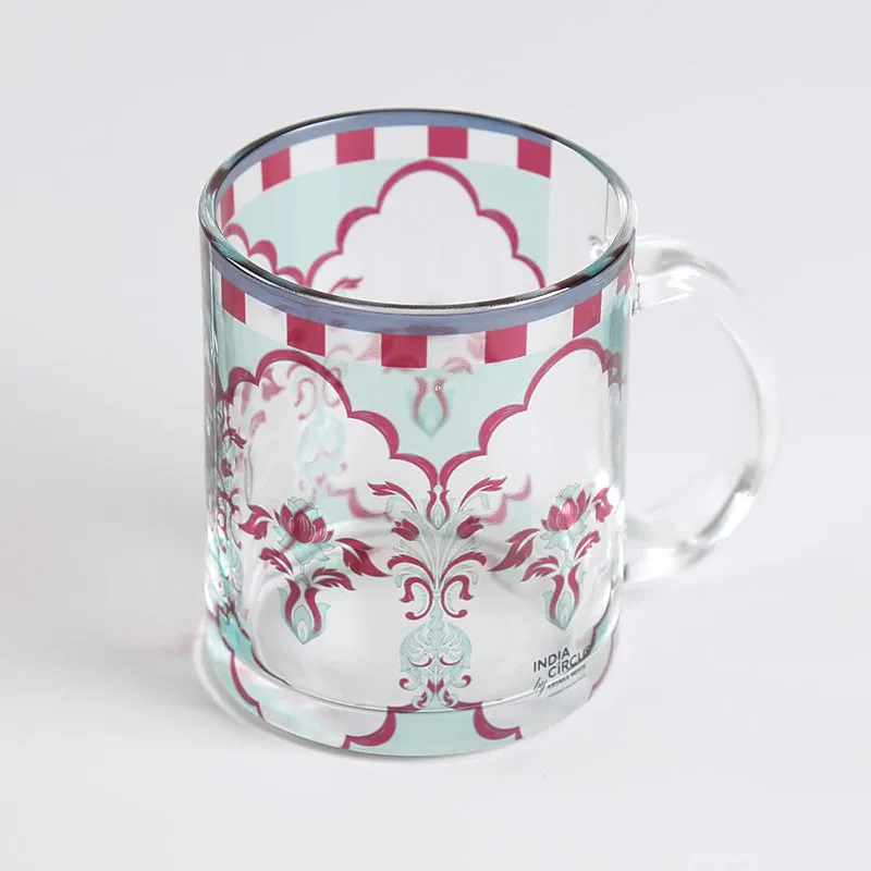 India Circus Heirloom Glass Mug With Coaster (325 mL Each) - Four Piece Set media 5