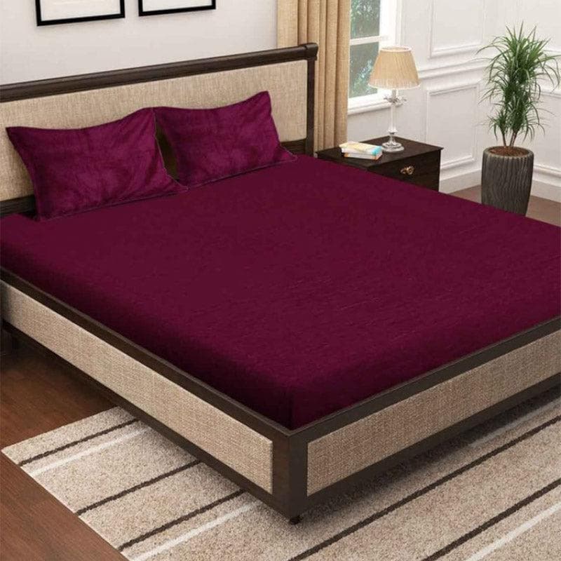 Pristine Charm Warm Woollen Bedsheet (Maroon) - 150 GSM media 3