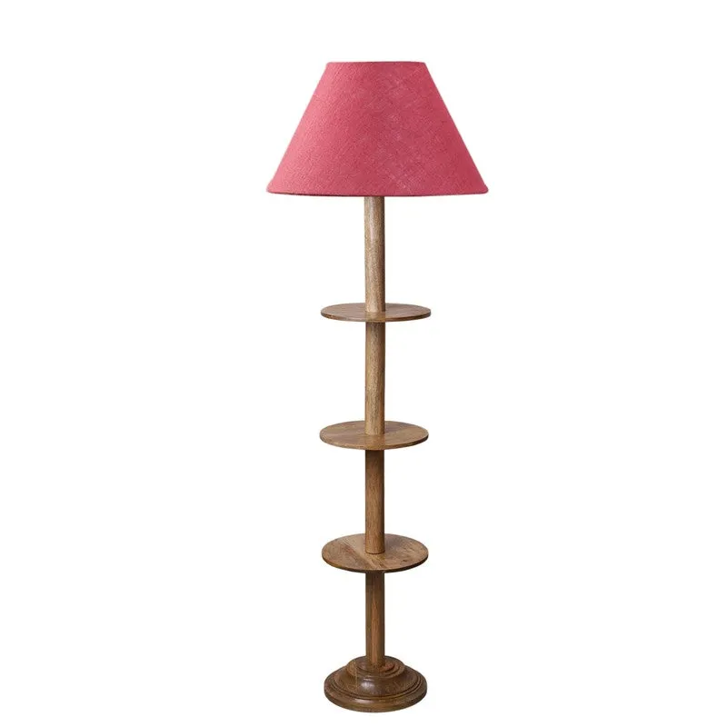 Vintage Glow Light Wooden Floor Lamp - Pink media 5