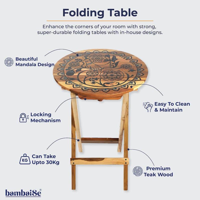 Fitara Mandala Foldable Accent Table media 5
