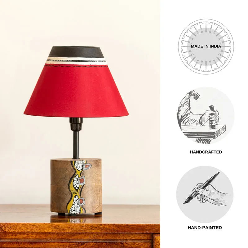Khepri Handcrafted Mango Wood Table Lamp - Multicolor media 4
