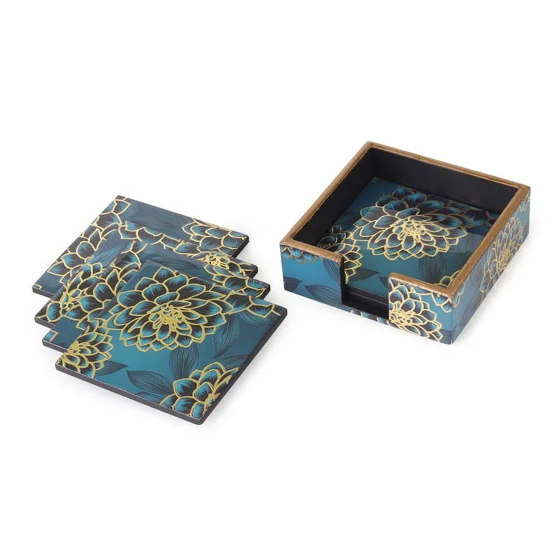 Deshira Wooden Coaster with Stand - Seven Piece Set media 6