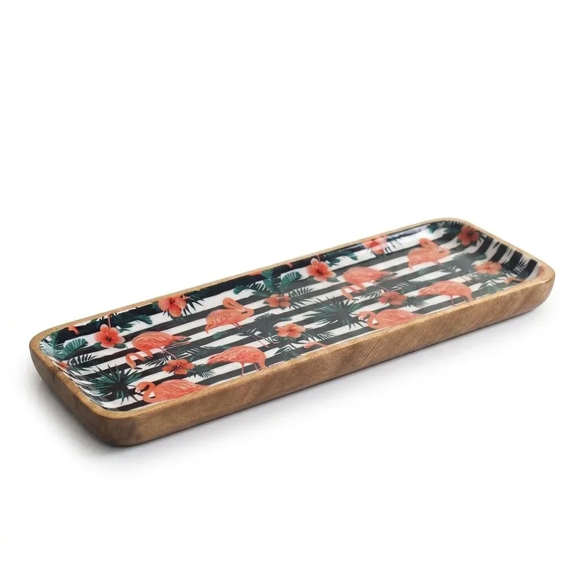 Flamingo Flee Mango Wood Platter media 5