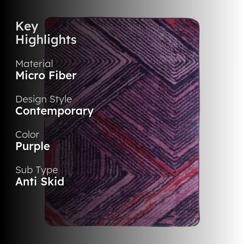 Halven Abstract Micro Fiber Area Rug - Purple media 2