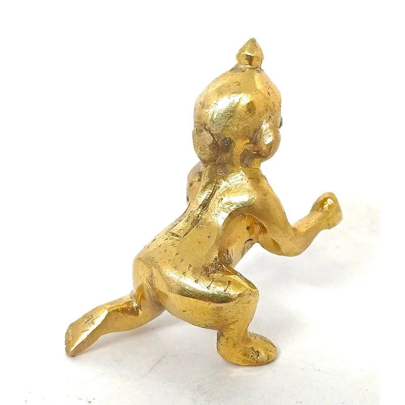 Ladu Gopal Brass Showpiece - Gold media 4