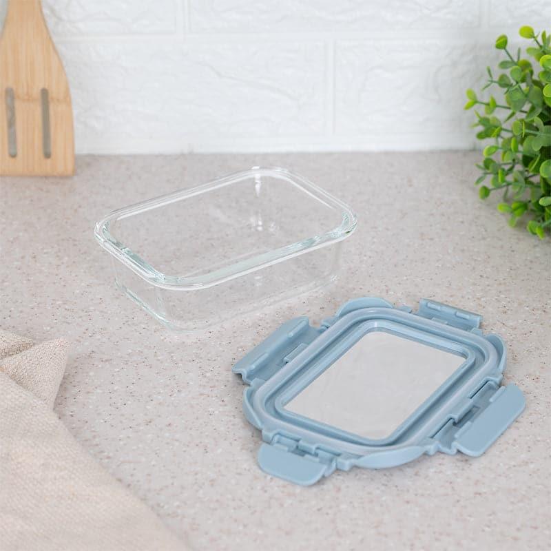 Boro Glass Lunch Box With Steel Lid (Grey) - 370 ML media 5