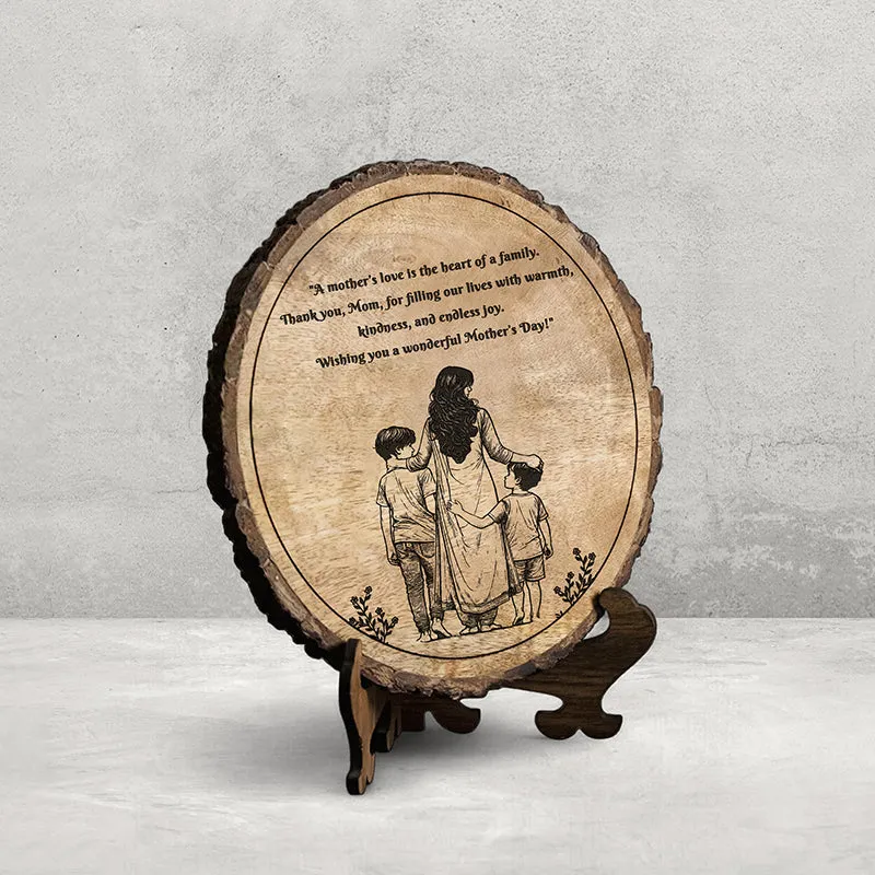 Heart Of Family Wood Showpiece - Round media 3