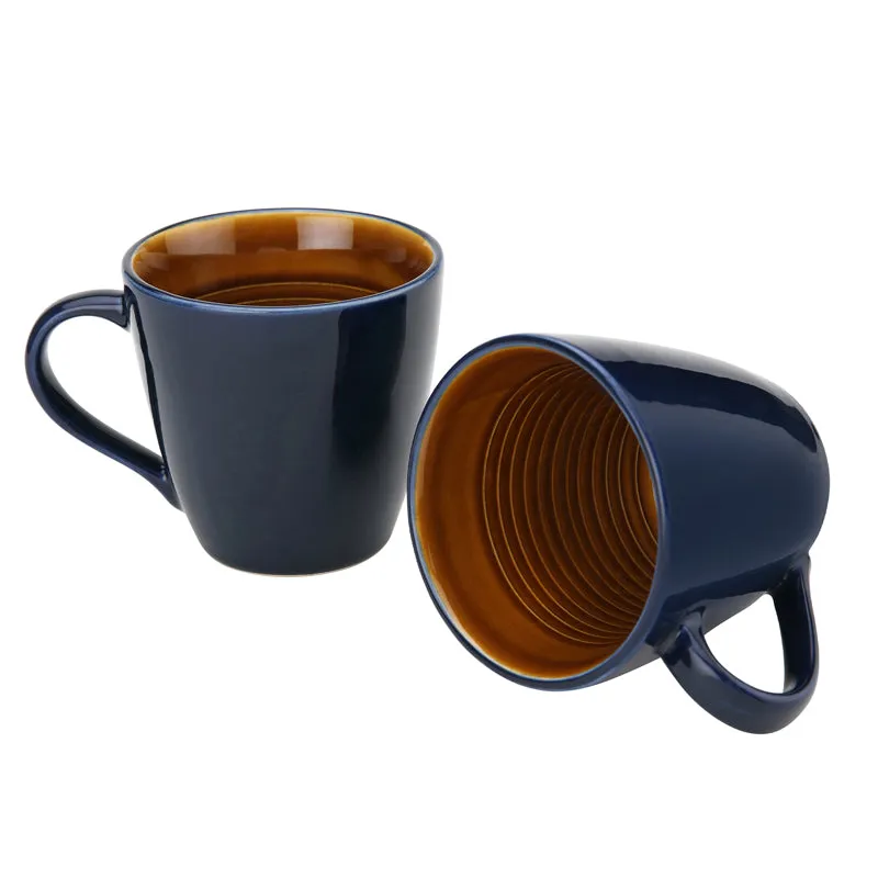 Karvaa Ceramic Coffee Mug (Royal Blue/350 mL Each) - Set Of Two media 3