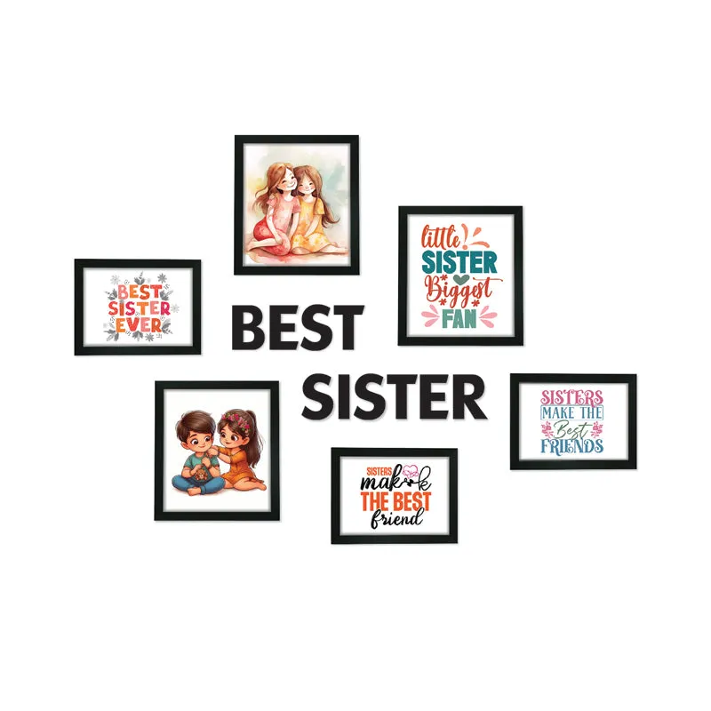 Lembrete "Best Sister" Synthetic Photo Frame - Seven Piece Set media 3