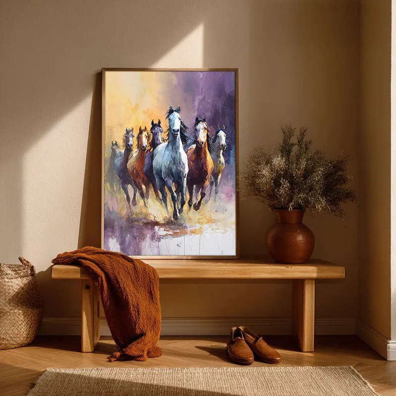 Untethered Horse Wall Painting With Brown Frame media 6