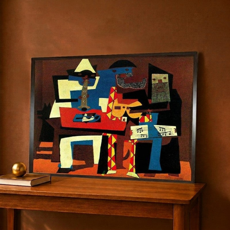 Three Musicians by Pablo Picasso Canvas Wall Painting - 14 x 11 Inches