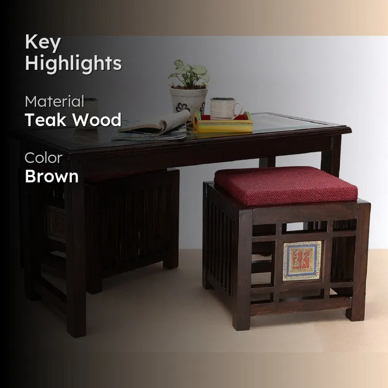 Mudra Teak Wood Center Table media 2