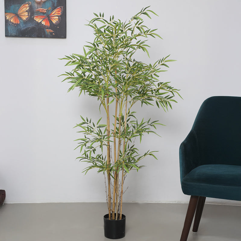 Sprouta Artificial Bamboo Plant With Black Plastic Pot - 5 Feet media 3