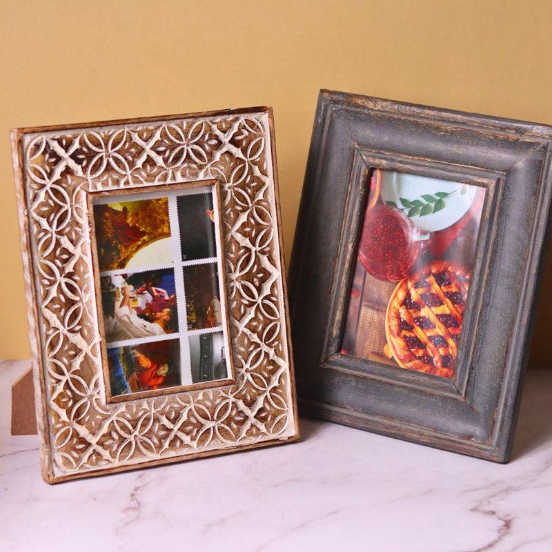 Rustic Glow Wooden Photo Frame - Set Of Two