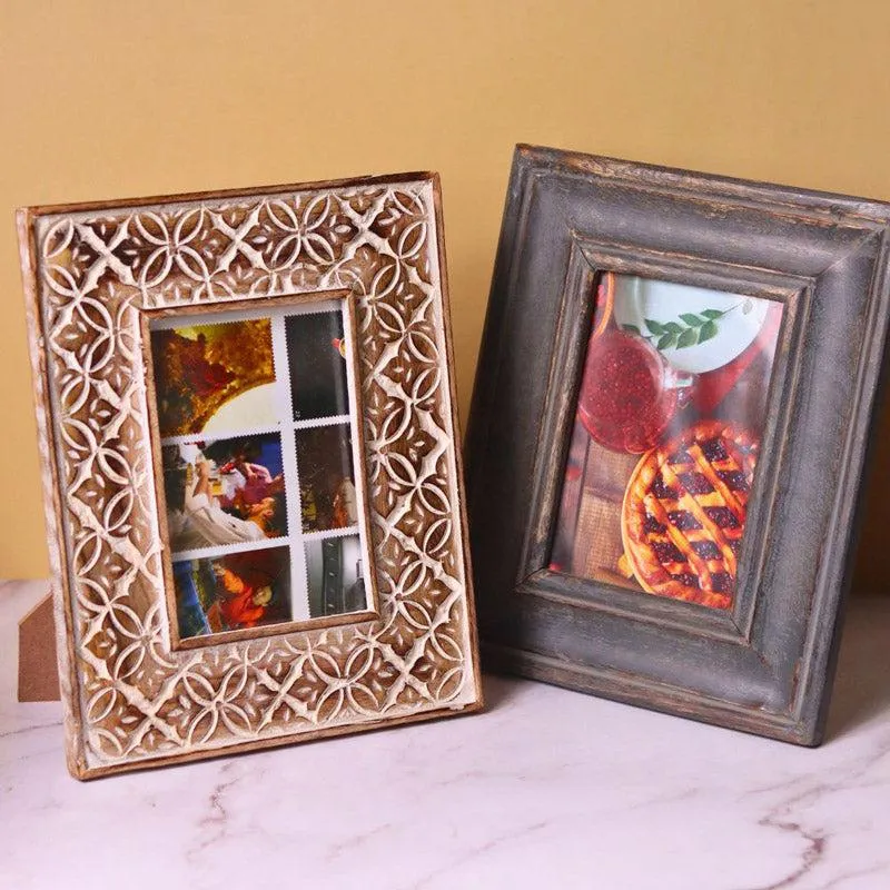 Rustic Glow Wooden Photo Frame - Set Of Two media 1