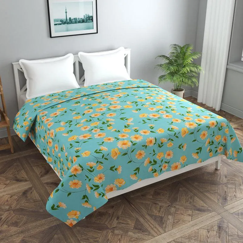 Sunflower Fields Floral Cotton Duvet Cover - 210 TC media 1