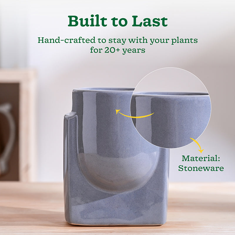 Ugaoo Minimalica Ceramic Planter - Grey media 3