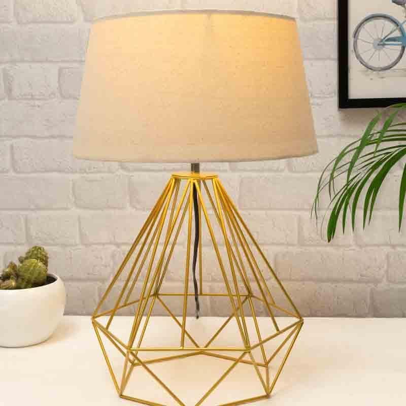 Diamond Dust Fabric Table Lamp - Gold,White media 3