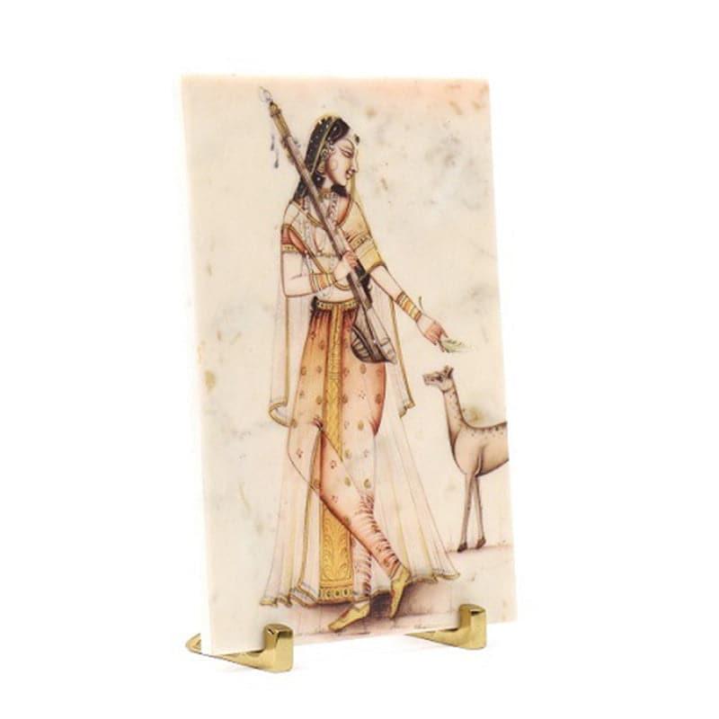 Mughal Elegance Printed Marble Showpiece media 3