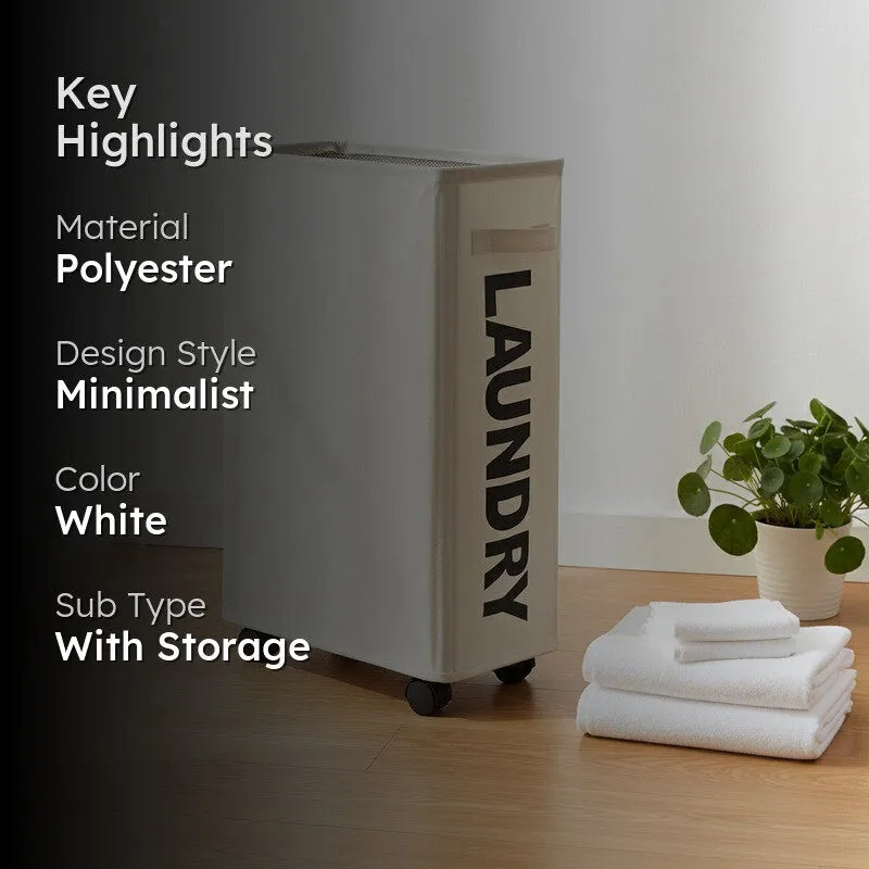 Rioware Tidy Roll Laundry Basket - White media 2