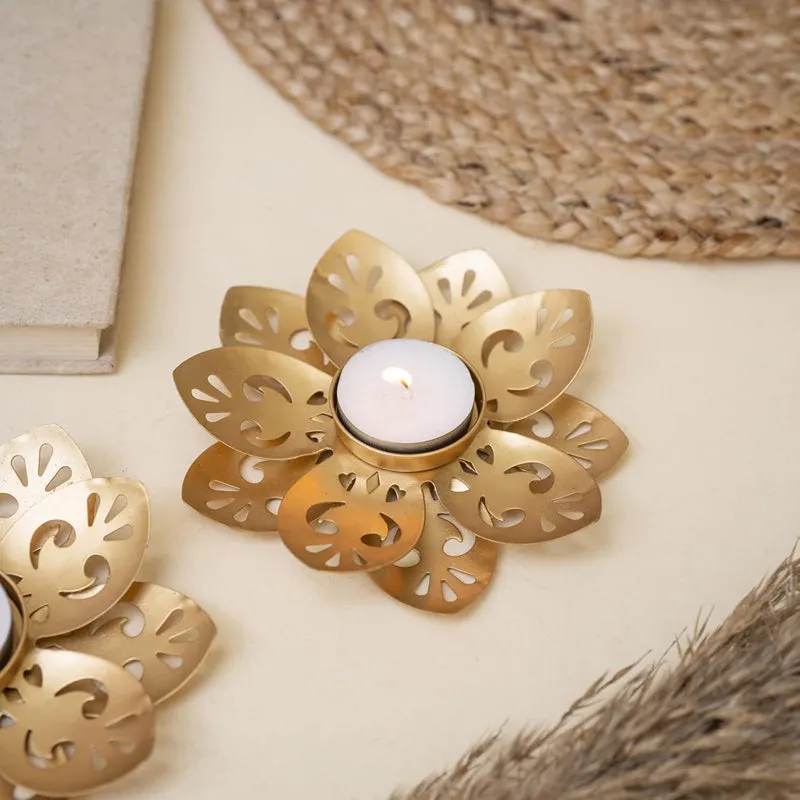 Naksha Phool Tealight Candle Holder - Set Of Two media 3