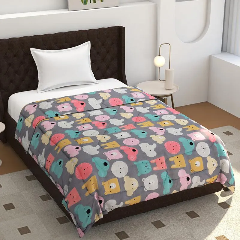 Animal Sleep Train Microfiber Kids Comforter - 150 GSM media 1