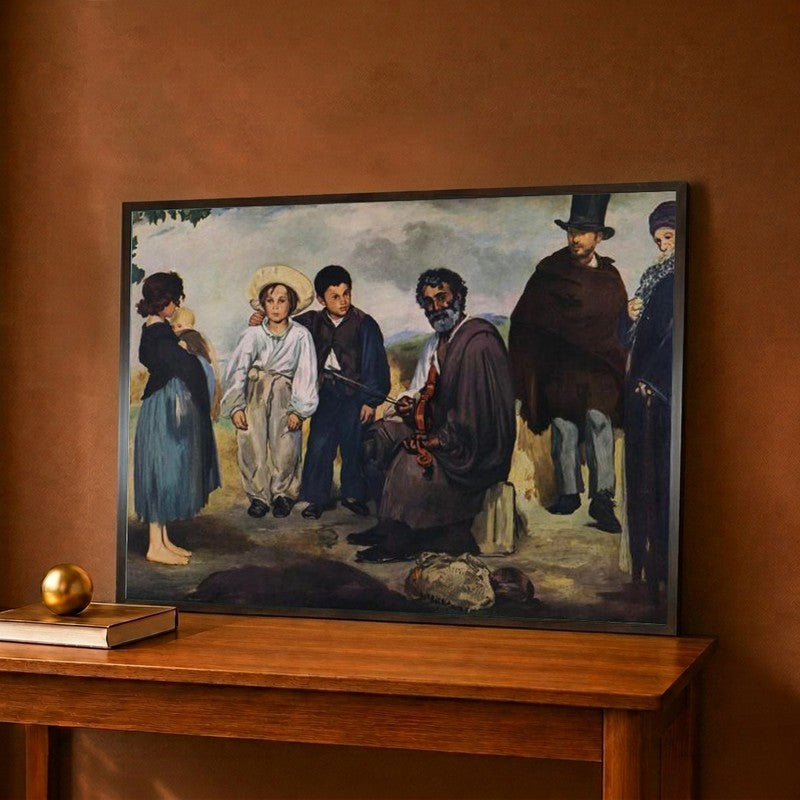 The Old Musician 1862 Canvas Wall Painting - 12 x 9 Inches