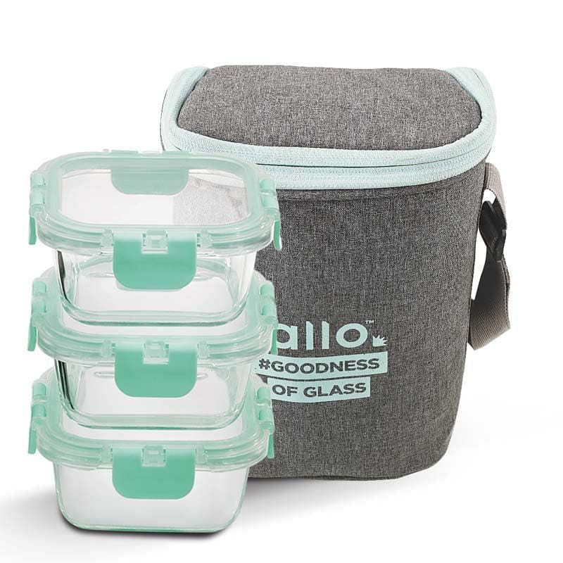 Jonas Lunchbox With Square Denim Grey Bag (310 ML) - Set Of Three media 5