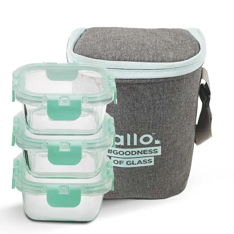 Jonas Lunchbox With Square Denim Grey Bag (310 ML) - Set Of Three media 5