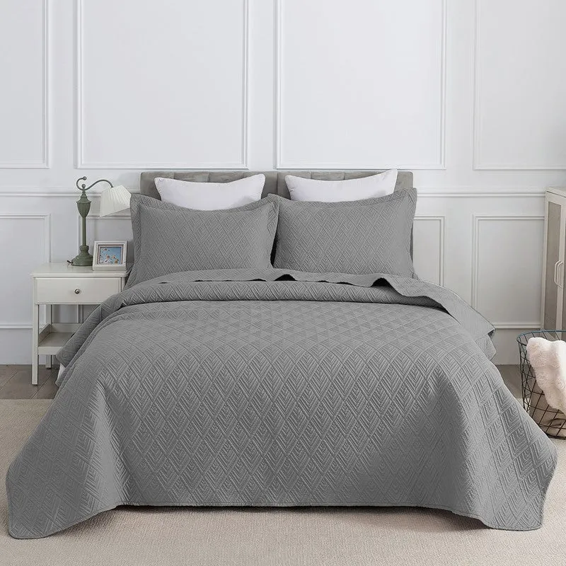 Stone Grey Bed Cover media 1