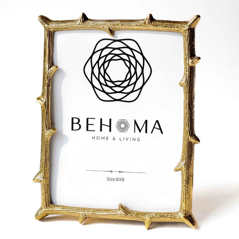 Twig Tag Metal Table Photo Frame - Gold media 3