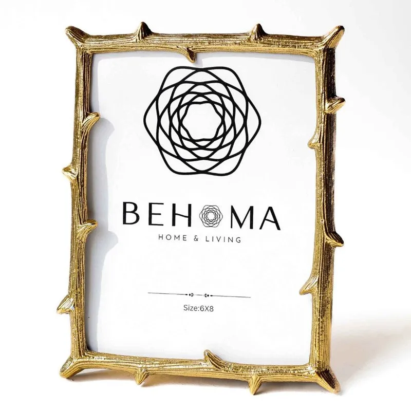 Twig Tag Metal Table Photo Frame - Gold media 3